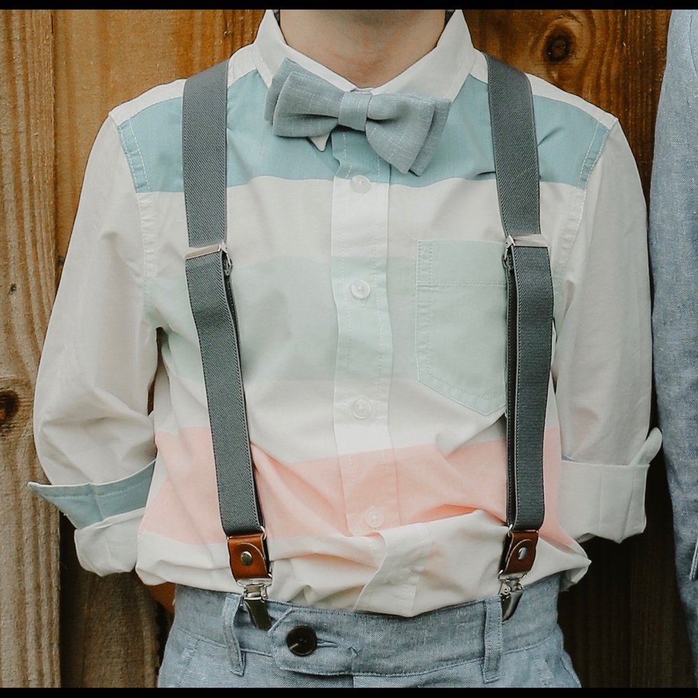 Boys suspender set and bow tie